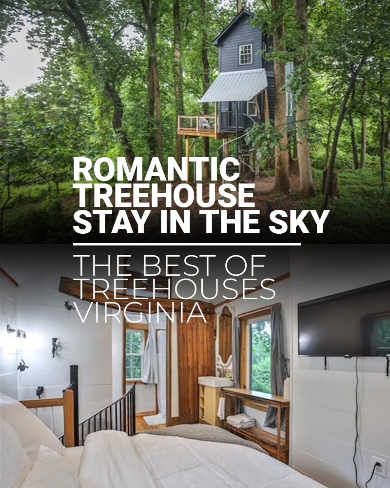 Romantic Treehouse Stay in the Sky - Treehouse Rentals In Virginia - Featured