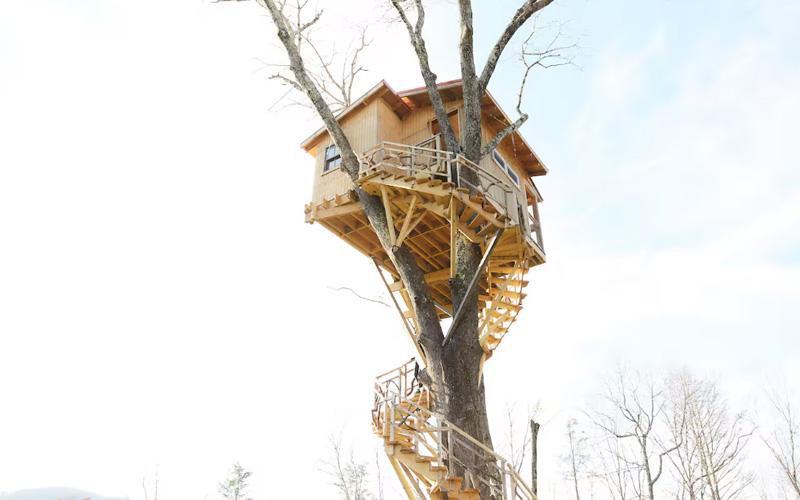 Raven Rock Mountain Skyscraper Treehouse - sky high North Carolina treehouse